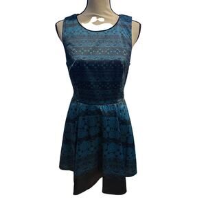 ⭐️ the Limited Satin Teal Sleeveless Skater Dress. Size 6 Wedding Guest Party